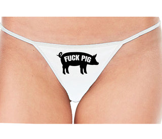 Fuck Pig - White String Thong