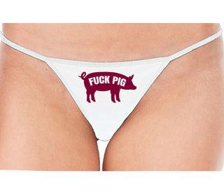 Fuck Pig - White String Thong