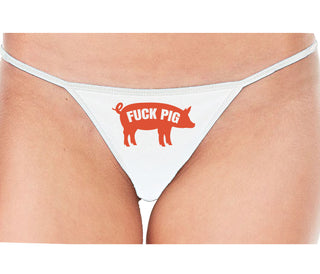 Fuck Pig - White String Thong