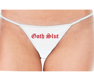 Goth Slut - White String Thong