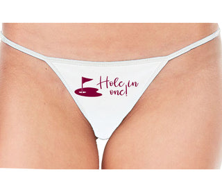 Hole In One - Funny Golf - White String Thong