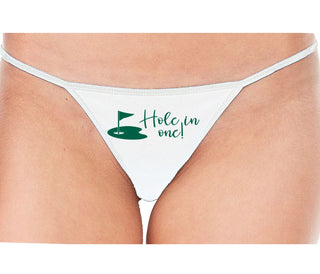 Hole In One - Funny Golf - White String Thong