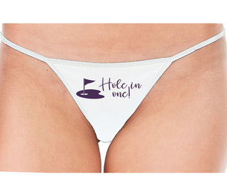 Hole In One - Funny Golf - White String Thong