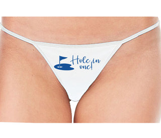 Hole In One - Funny Golf - White String Thong