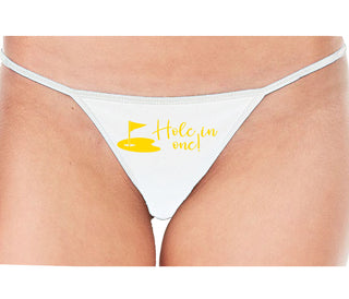 Hole In One - Funny Golf - White String Thong