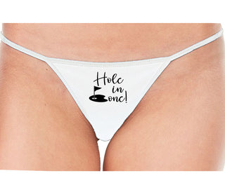 Hole In One - Suggestive Golf - White String Thong
