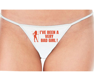 I've Been A Very Bad Girl - White String Thong