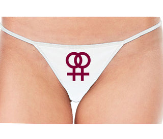 Lesbian Sign - White String Thong