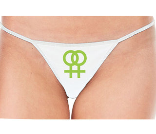 Lesbian Sign - White String Thong