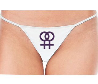 Lesbian Sign - White String Thong