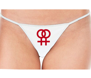 Lesbian Sign - White String Thong