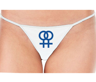 Lesbian Sign - White String Thong