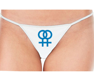 Lesbian Sign - White String Thong