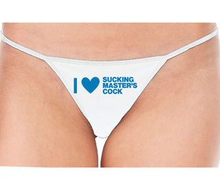 I Love Sucking Master's Cock - White String Thong