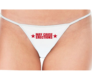 May Cause Erections - White String Thong