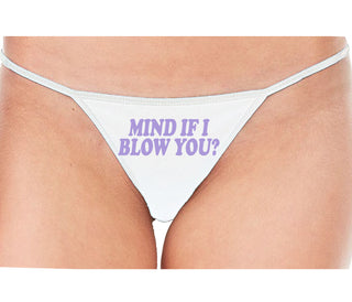 Mind If I Blow You - White String Thong