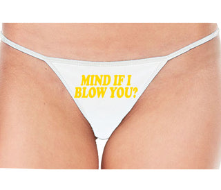 Mind If I Blow You - White String Thong