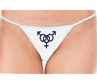 MMF Threesome - White String Thong