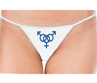 MMF Threesome - White String Thong