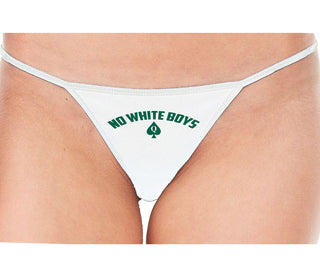 No White Boys - Queen Of Spades - White String Thong