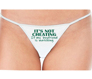 It’s Not Cheating If My Boyfriend Watches - White String Thong