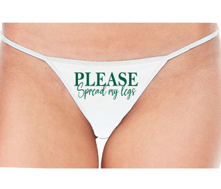 Please Spread My Legs - White String Thong