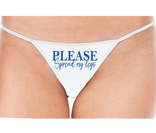 Please Spread My Legs - White String Thong