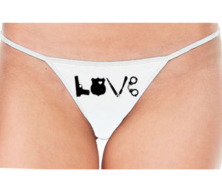 Police Love - White String Thong