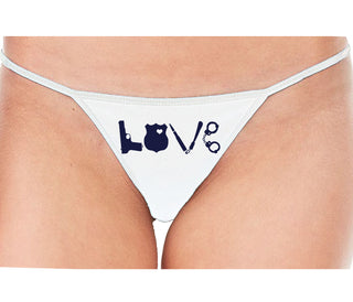 Police Love - White String Thong