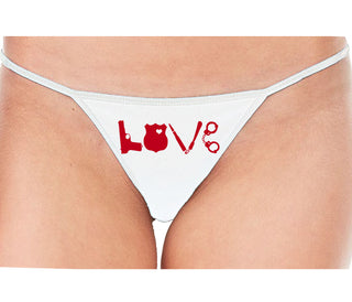 Police Love - White String Thong