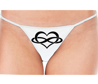 Polyamory Logo - White String Thong