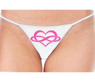 Polyamory Logo - White String Thong