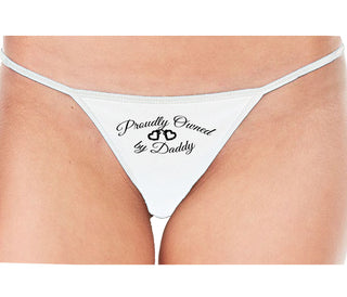 Proudly Owned By Daddy - White String Thong