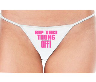 Rip This Thong Off - White String Thong
