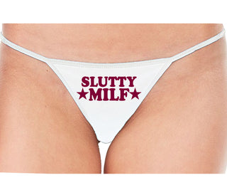 Slutty MILF - White String Thong
