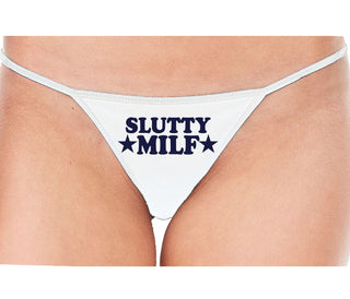 Slutty MILF - White String Thong