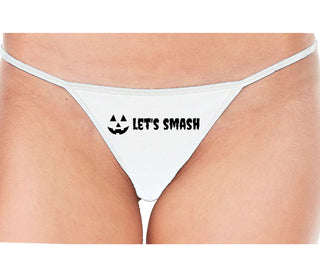Let's Smash Pumpkins - White String Thong