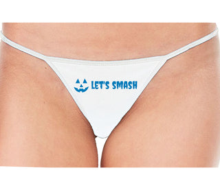 Let's Smash Pumpkins - White String Thong