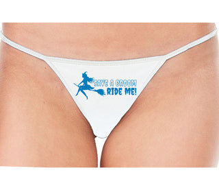 Save A Broom - Ride Me - Witch - White String Thong