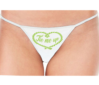 Tie Me Up - Cute Rope Design - White String Thong