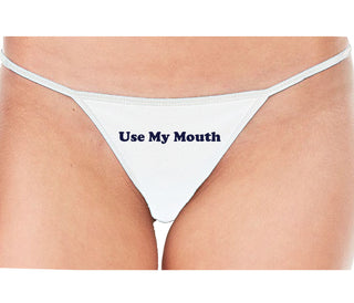 Use My Mouth - White String Thong
