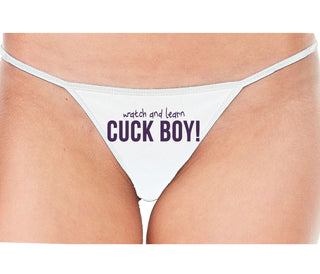 Watch And Learn Cuck Boy - White String Thong