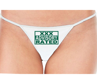 XXX Rated  Advisory Warning - White String Thong