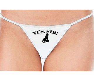 Yes Sir - Submissive Woman - White String Thong