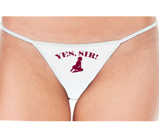 Yes Sir - Submissive Woman - White String Thong