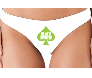 Black Owned - Queen of Spades - White Thong