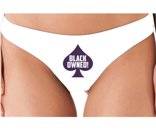 Black Owned - Queen of Spades - White Thong