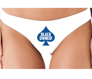Black Owned - Queen of Spades - White Thong