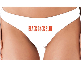 Black Cock Slut - Queen of Spades - White Thong