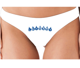 Crybaby Tear Design - White Thong